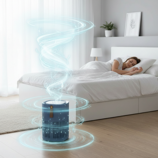 Luchtreiniger Hepa Slaapkamer - AirExchange 150-T staalblauw - Tot 40m² - Fluisterstil