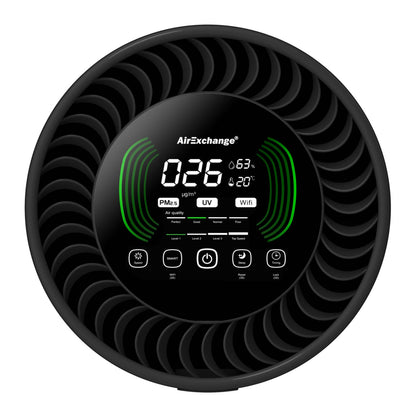 Luchtreiniger Hepa 14 - AirExchange 600-T Zwart -Krachtige Vortex - Fluisterstil
