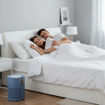 Luchtreiniger Hepa Slaapkamer - AirExchange 150-T staalblauw - Tot 40m² - Fluisterstil