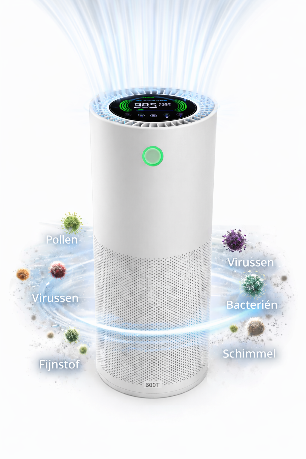 Luchtreiniger Hepa 14 - AirExchange 600-T Wit -Krachtige Vortex - Fluisterstil